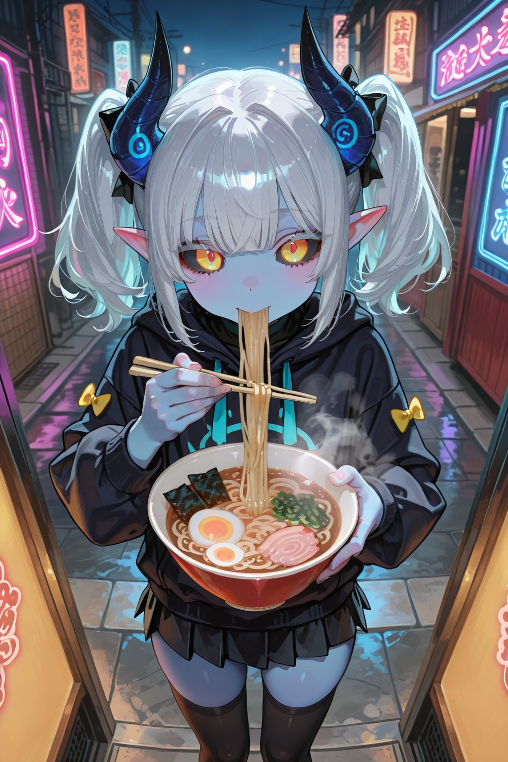 お行儀の悪い魔族娘