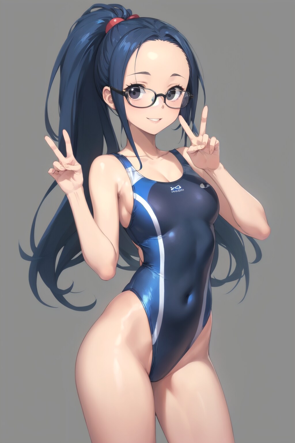 ワンピース水着でピース