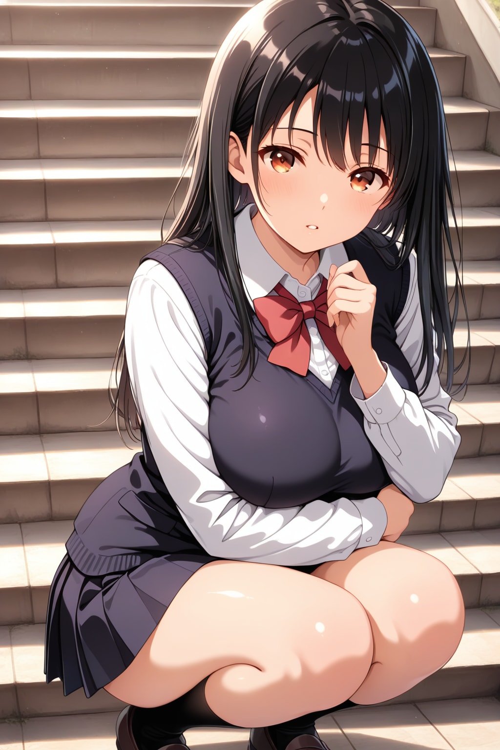 しゃがむ女の子