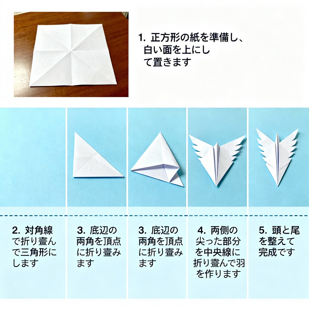正しい鶴の折り方