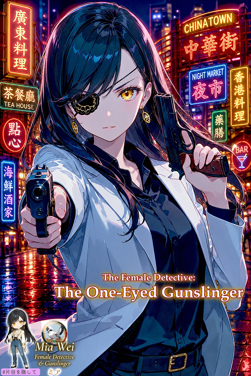 女探偵と隻眼の射手 | の人気AIイラスト・グラビア