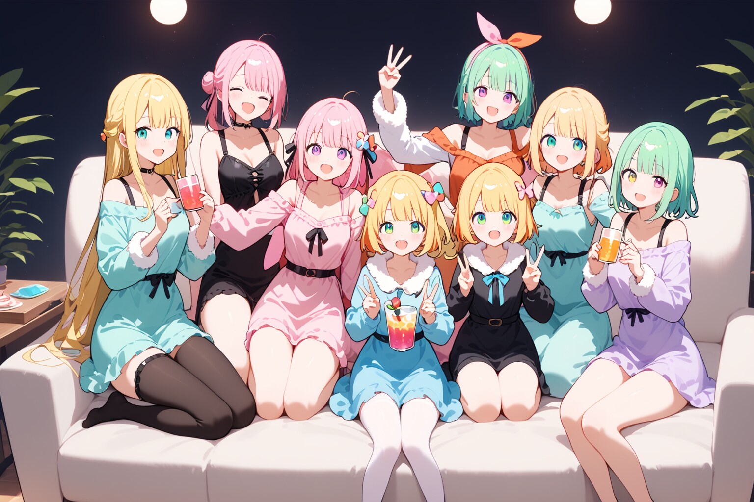 シェアハウス女子会、満員です！ | の人気AIイラスト・グラビア