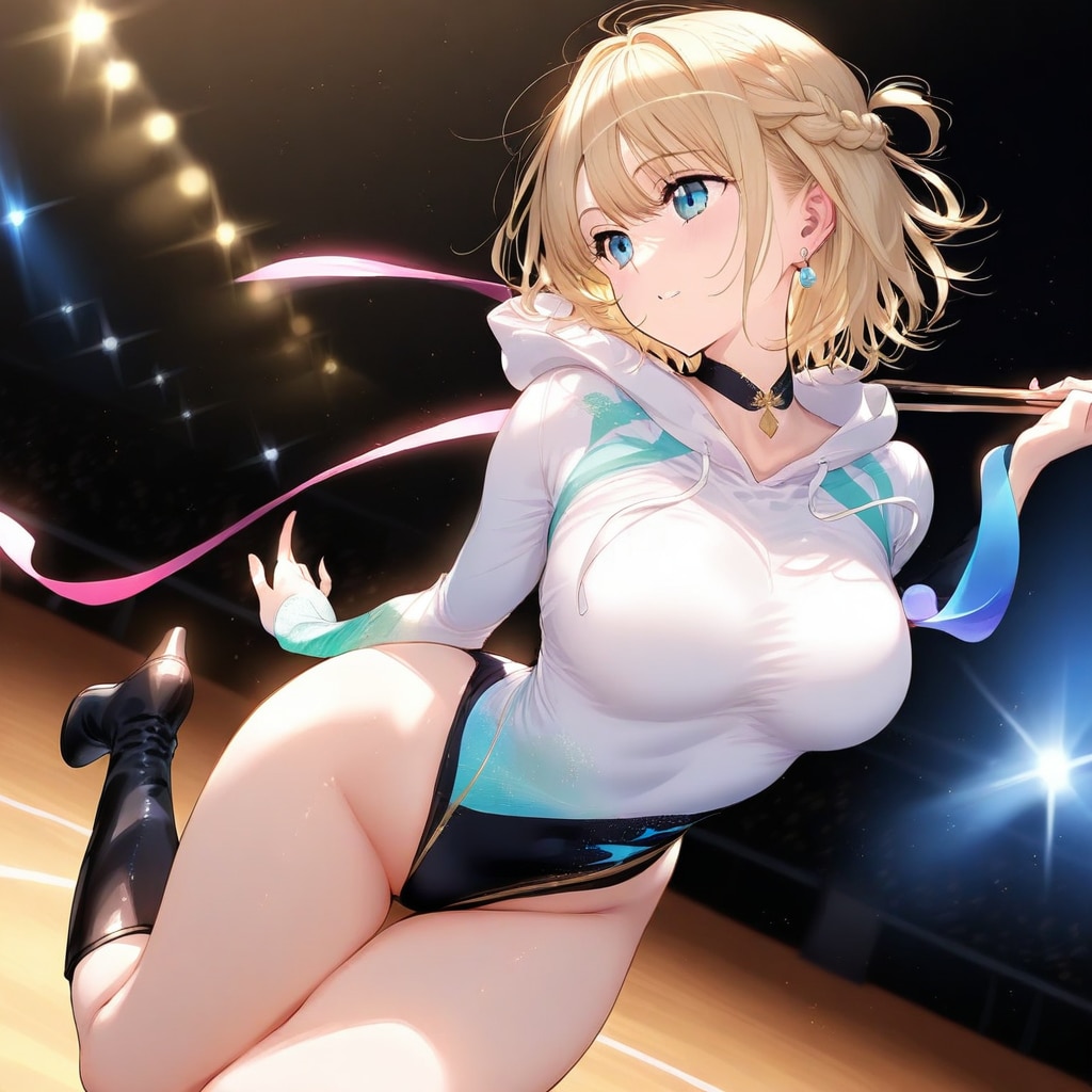 金髪ショート新体操美少女