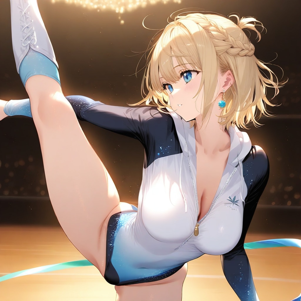 金髪ショート新体操美少女