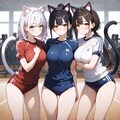 体操服の猫娘たち 2枚目