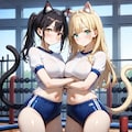 体操服の猫娘たち 3枚目