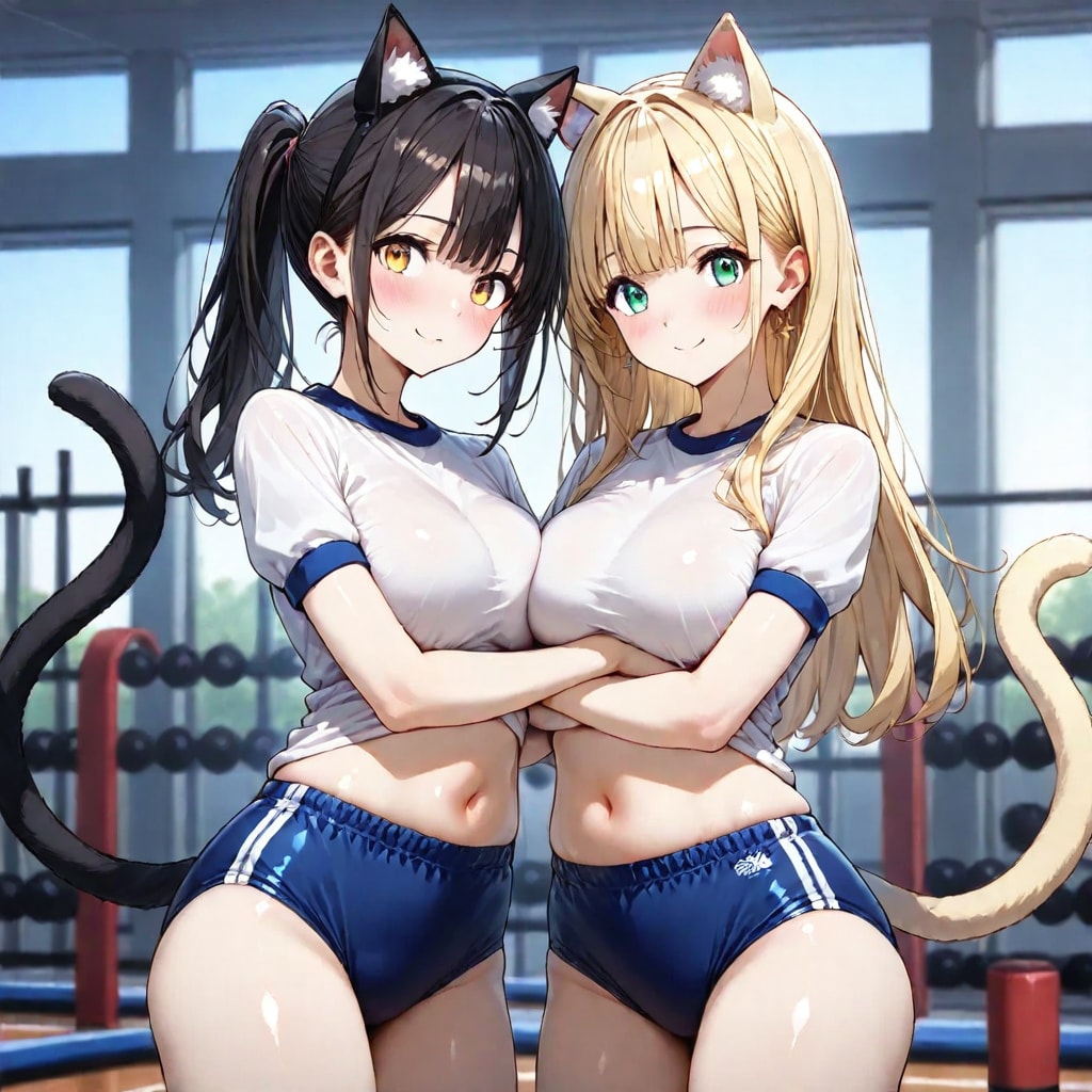 体操服の猫娘たち