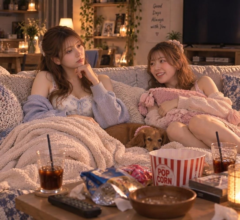 シネマ、リビング、癒しの夜