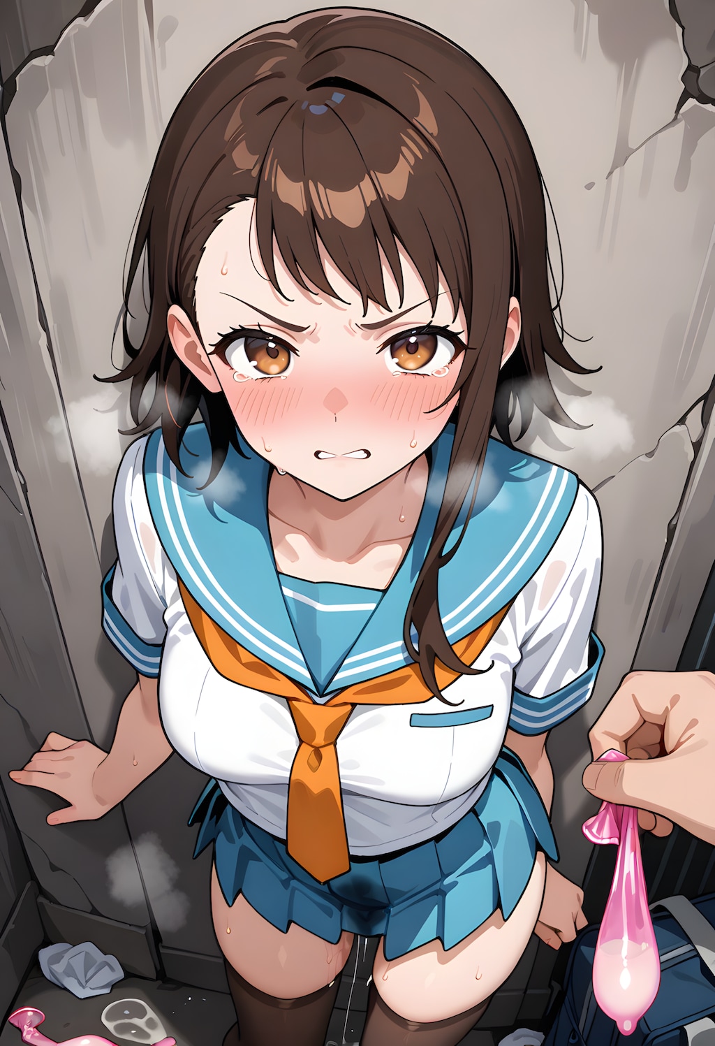 事後コンドーム見せつけ8