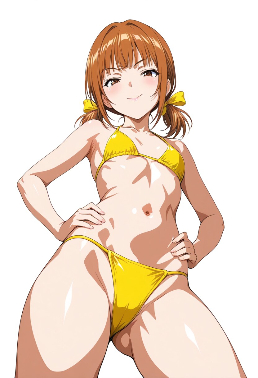 どっちが似合うと思う？マイクロビキニorスク水 の女の子