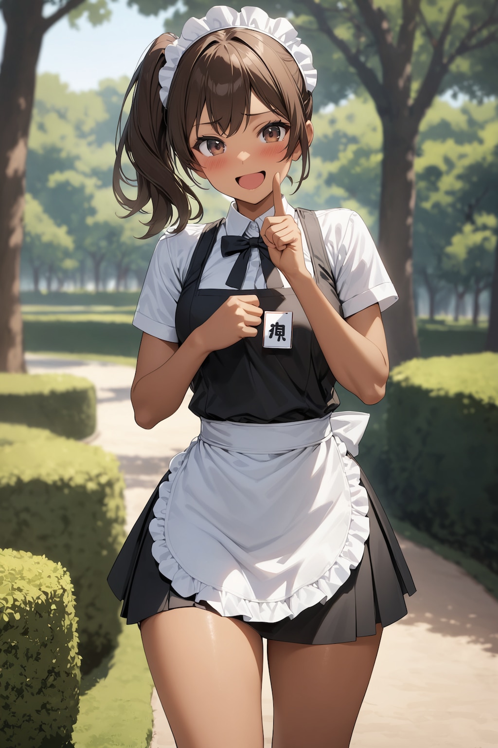 公園で見かけた褐色肌のウェイトレスさん Y618