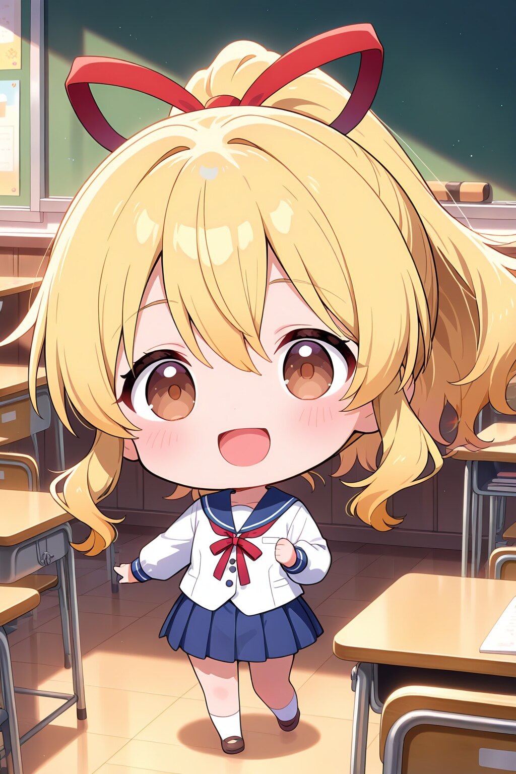ちび金ポニテちゃんin教室 | の人気AIイラスト・グラビア