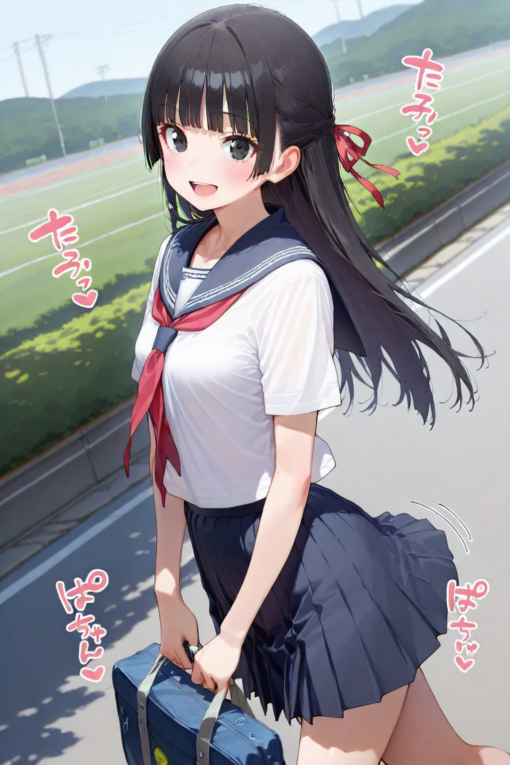 お嬢様の登校姿
