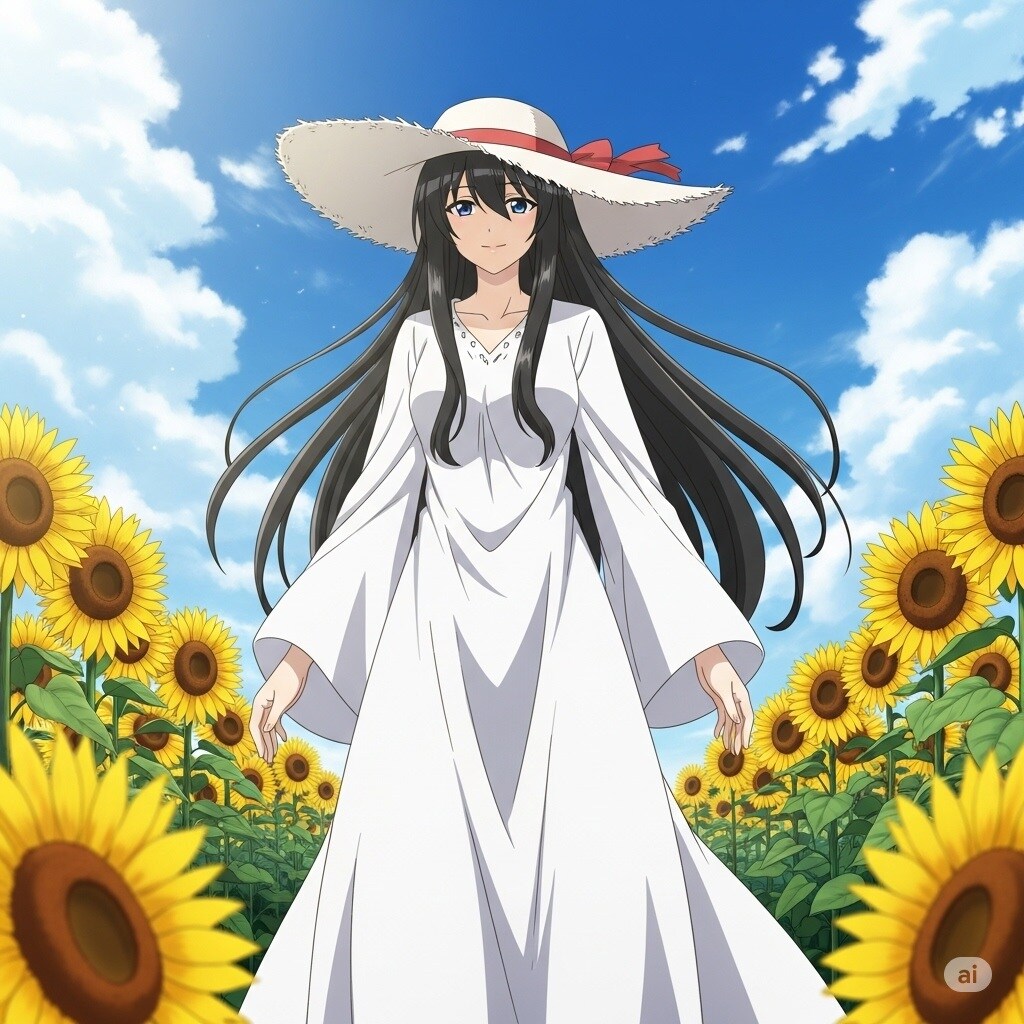 八尺様と向日葵畑