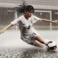 雨の中でサッカー 5枚目