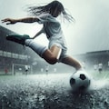 雨の中でサッカー 3枚目