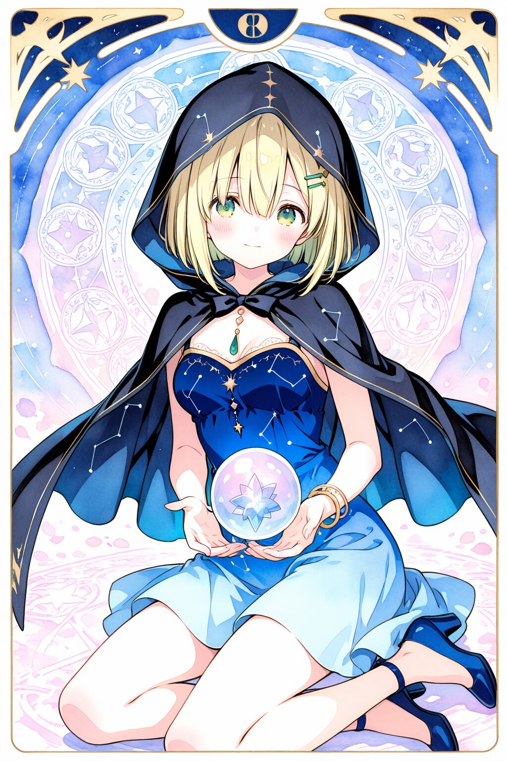 星の占い師コーデのボブカット千鶴ちゃん