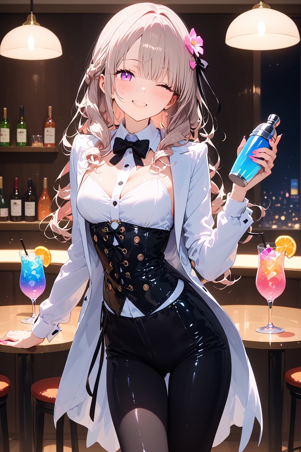 芹奈さんから教わって作った瑠奈特製のカクテル🍸️よ❤️味は芹奈さんのお墨付きだからちゃんと味わって飲んでね❤️