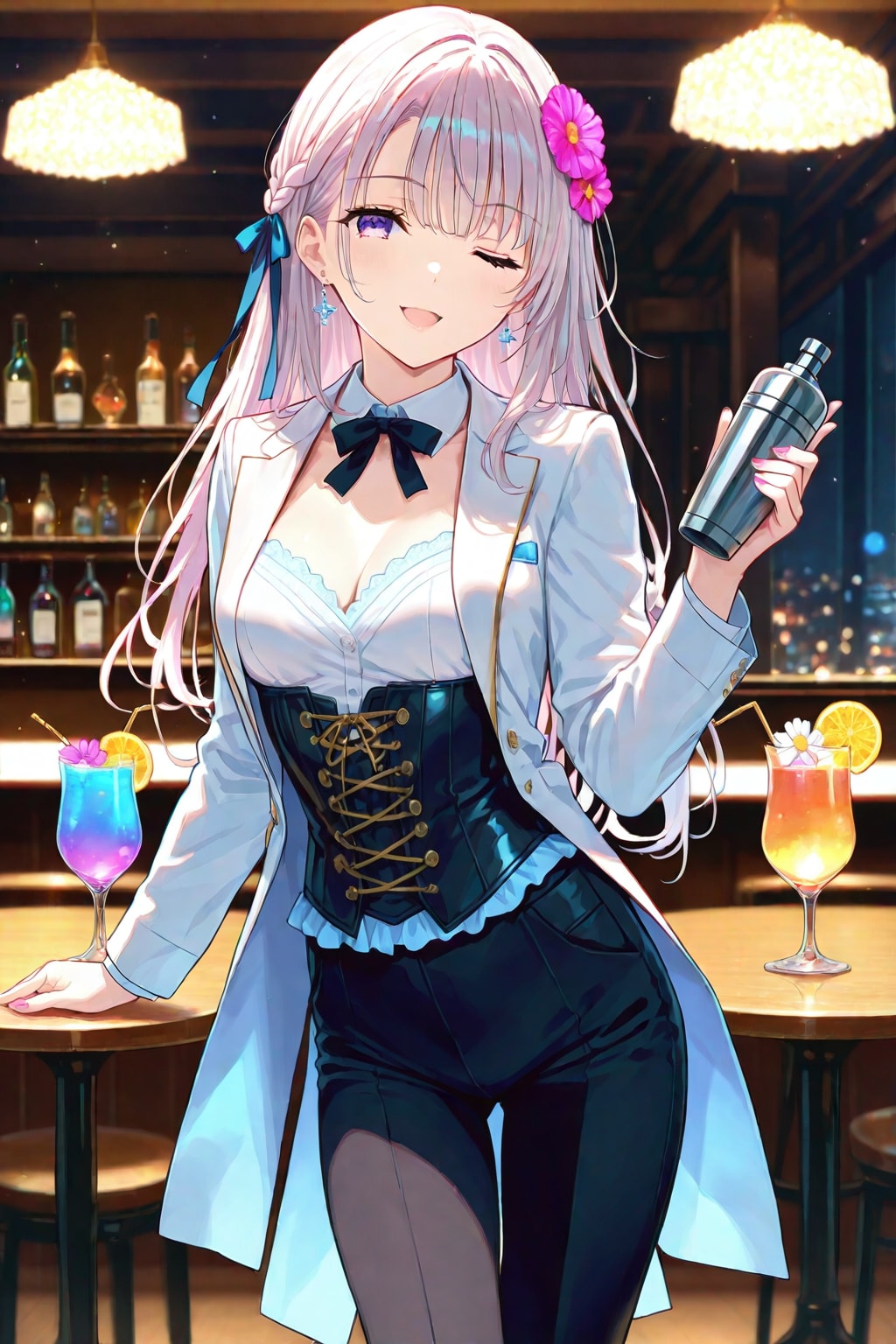 芹奈さんから教わって作った瑠奈特製のカクテル🍸️よ❤️味は芹奈さんのお墨付きだからちゃんと味わって飲んでね❤️