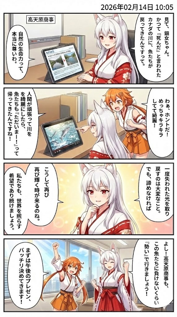 「魚たちが帰ってきた！」再生の物語　毎日漫画10時