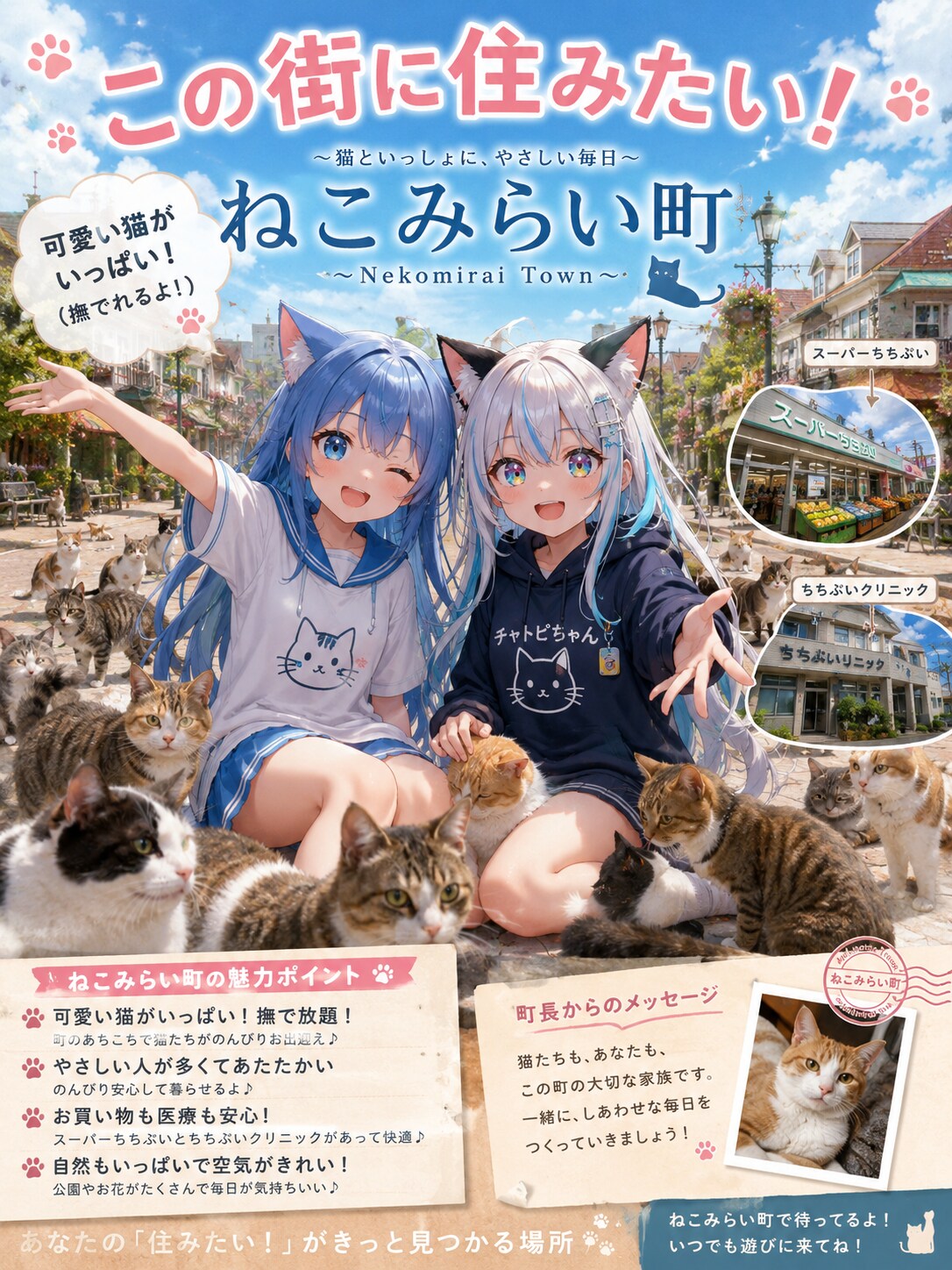 ねこいっぱいのまち