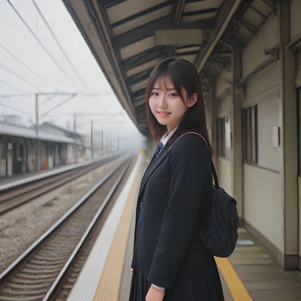 ホームにて