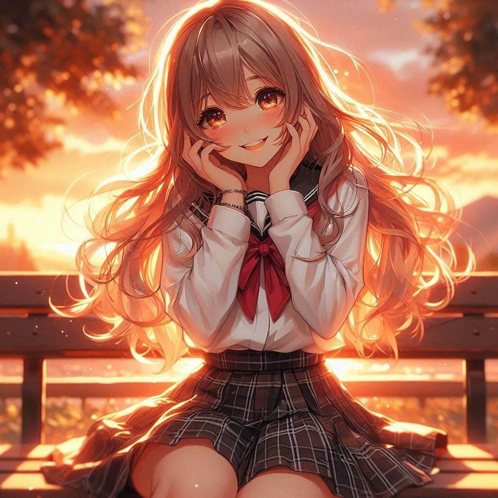 笑顔の夕暮れ
