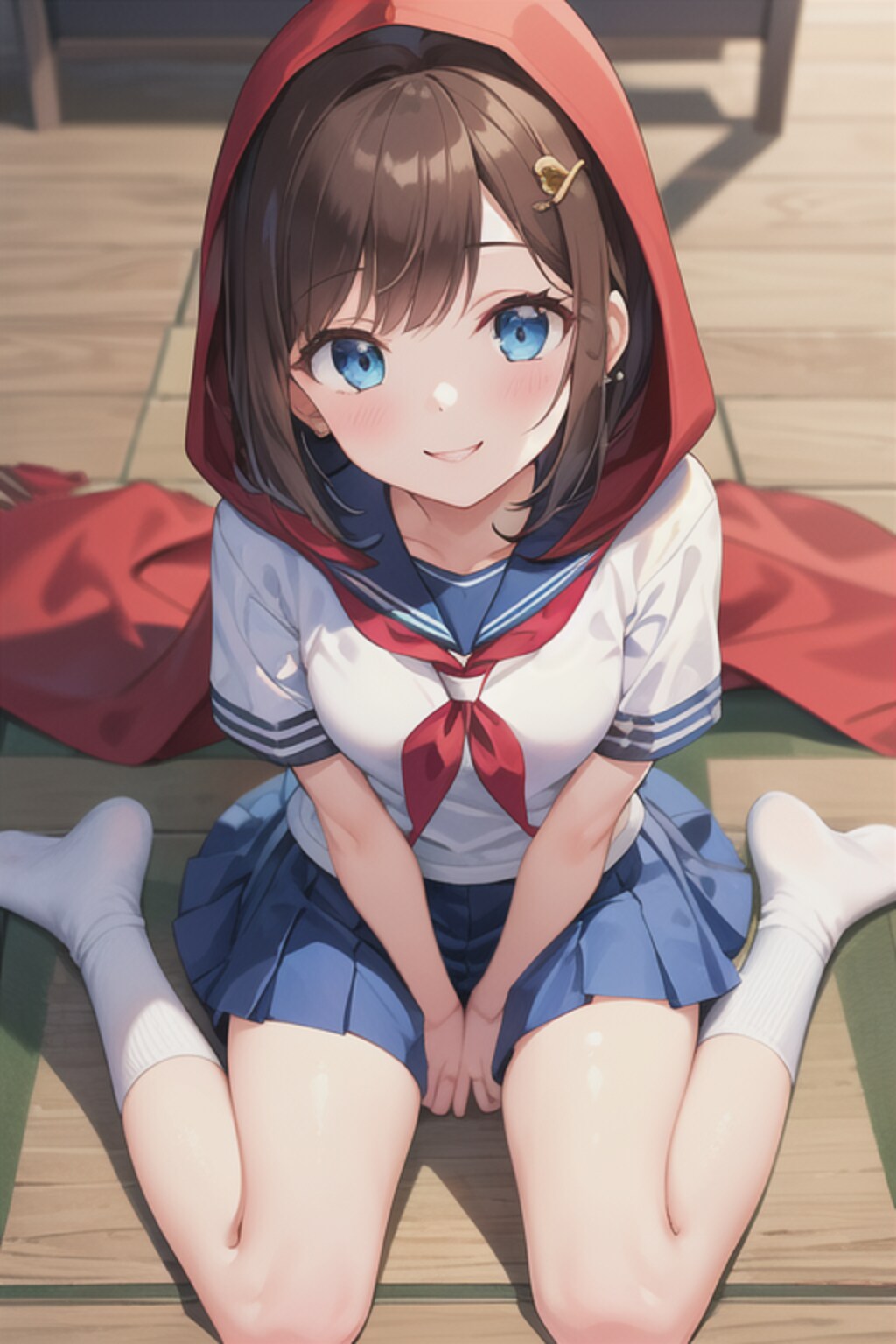 赤ずきんを被った瞳菜