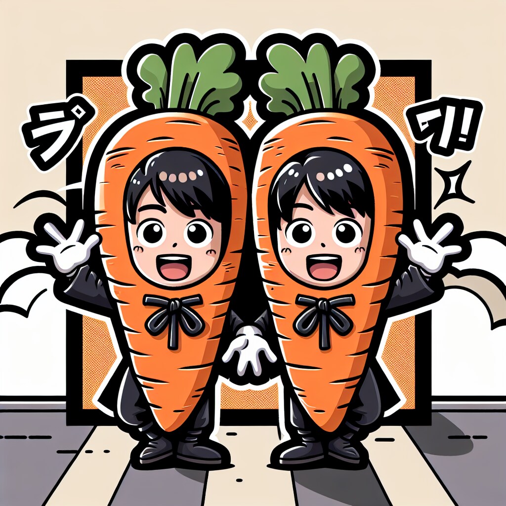 にんじんとかバナナの着ぐるみ