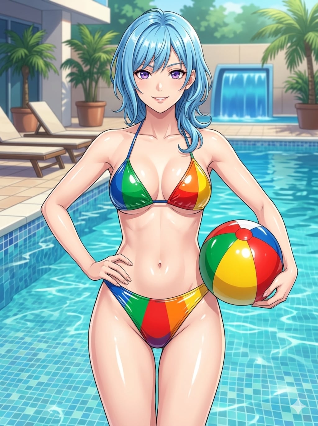 ビーチボールビキニのお姉さん