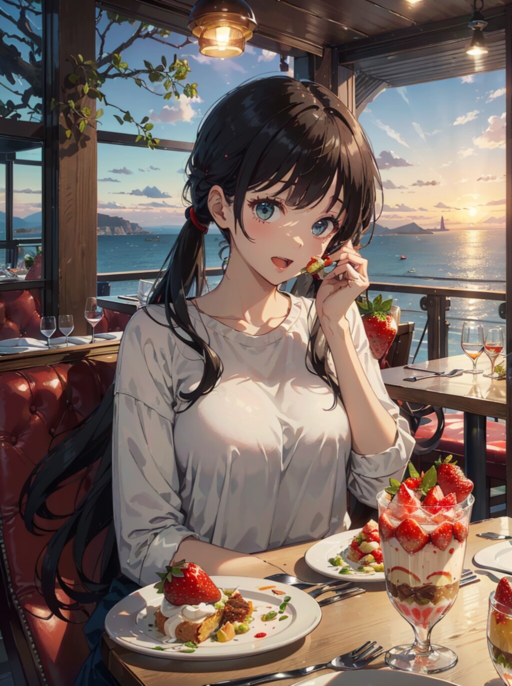 いちごパフェでアフタヌーンティータイム
