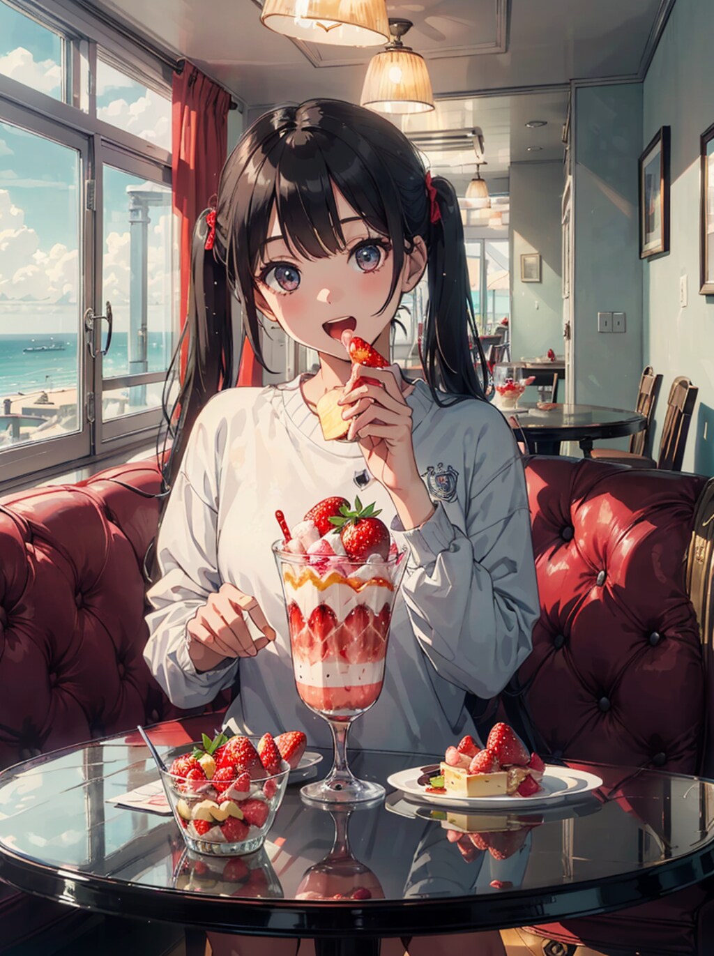 いちごパフェでアフタヌーンティータイム