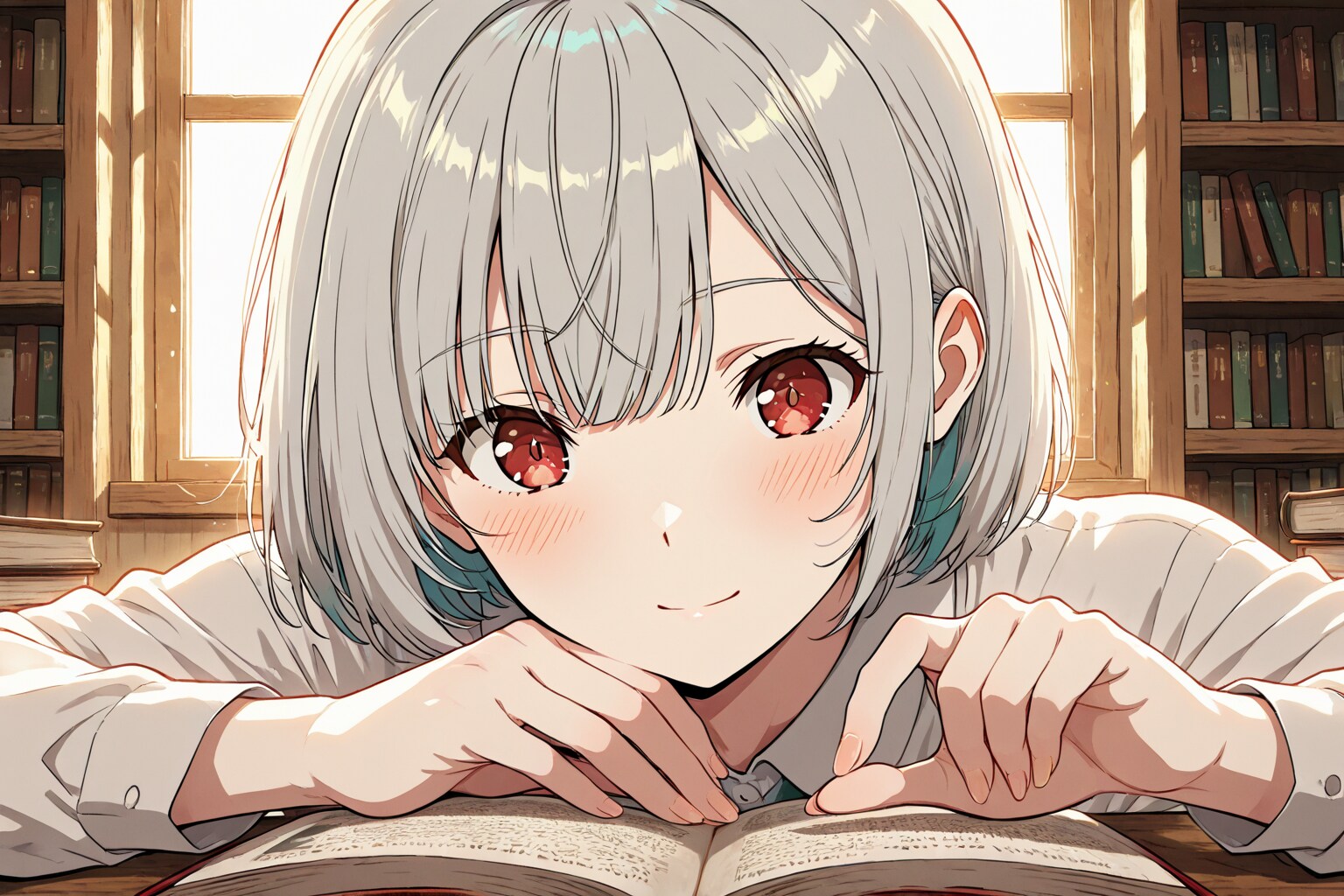 本をなぞる指