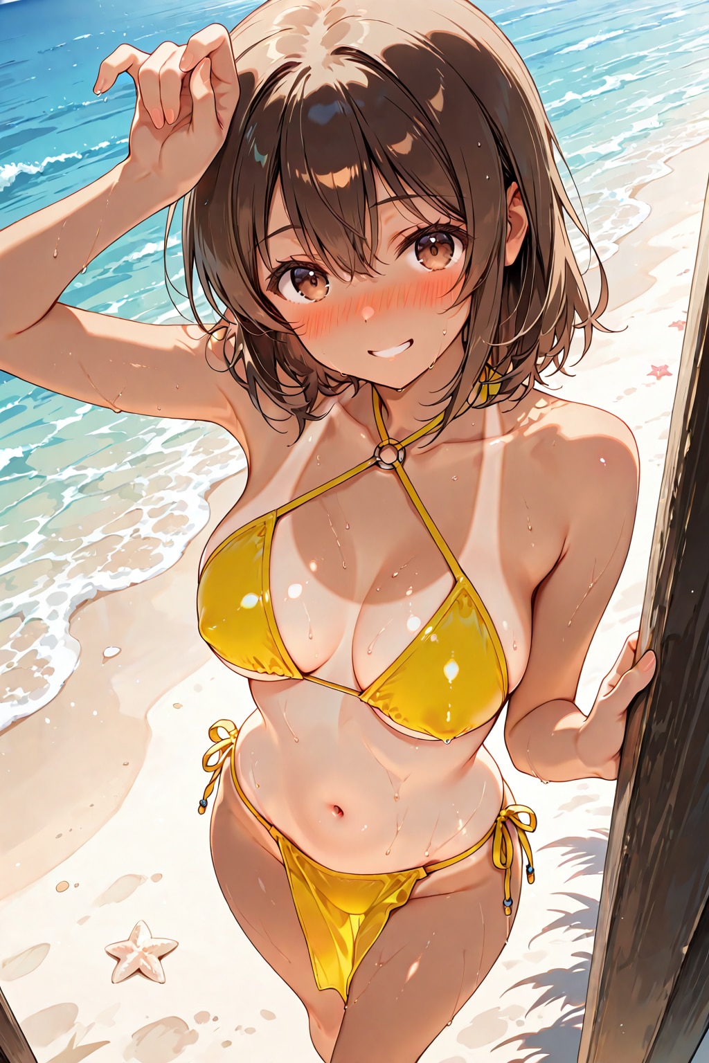 前垂れクロスホルター水着再び…