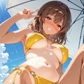 前垂れクロスホルター水着再び… 2枚目