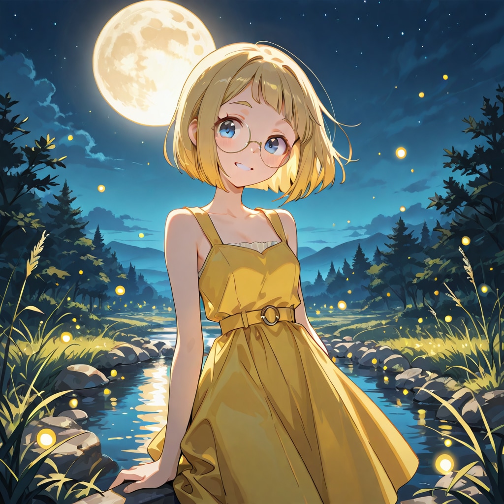 月夜と蛍とミッシェルさん