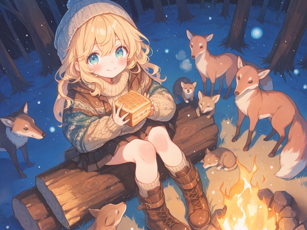 焚き火で心も暖まる