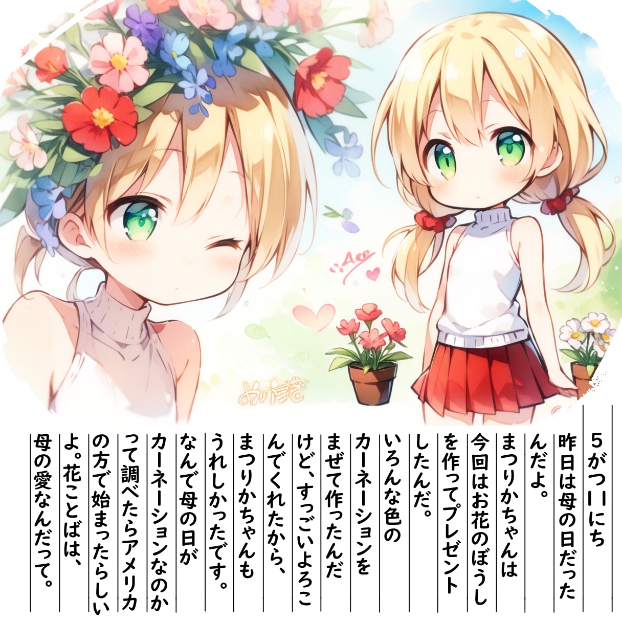 【絵日記】昨日は母の日でした | の人気AIイラスト・グラビア