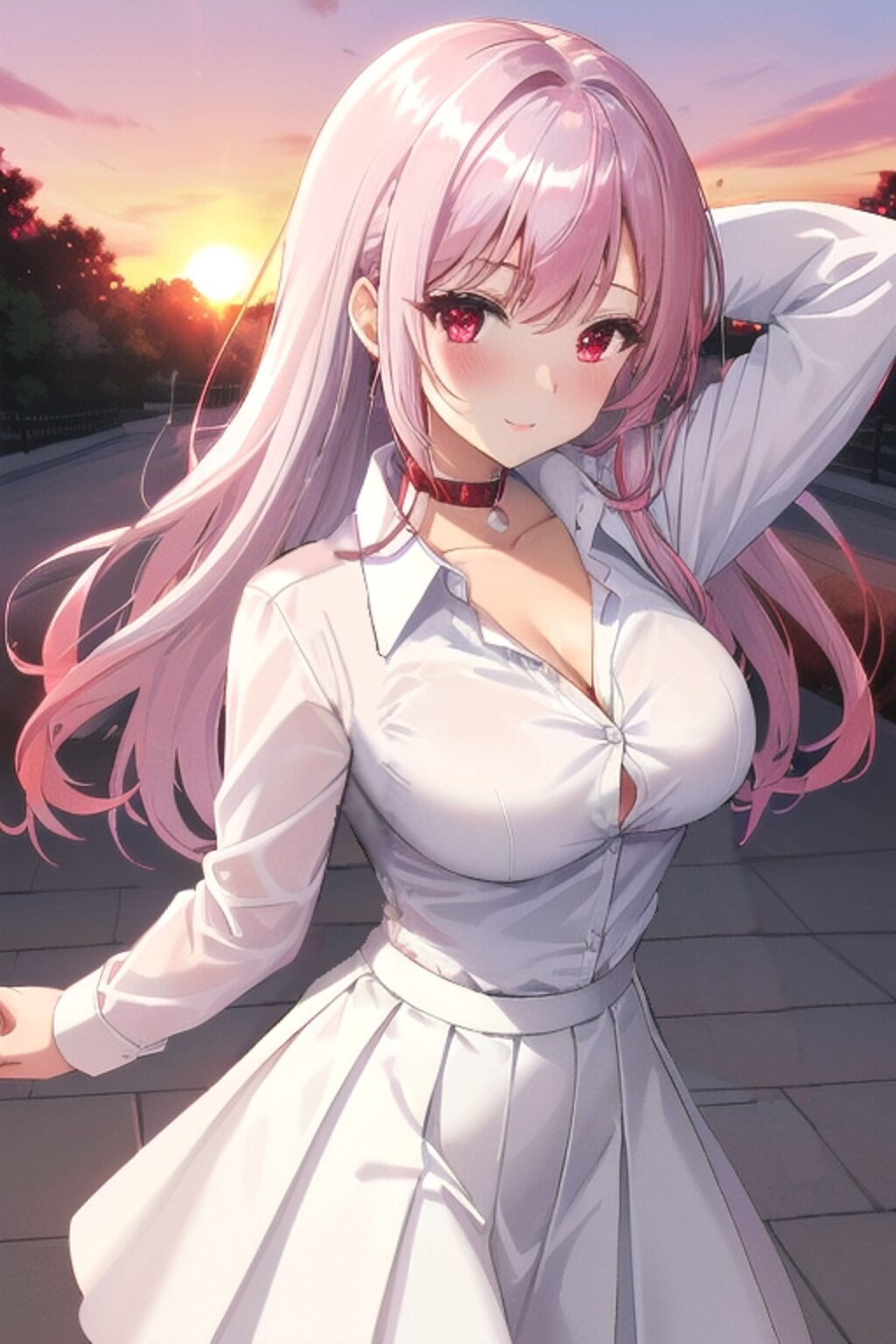 夕焼け空と美少女03