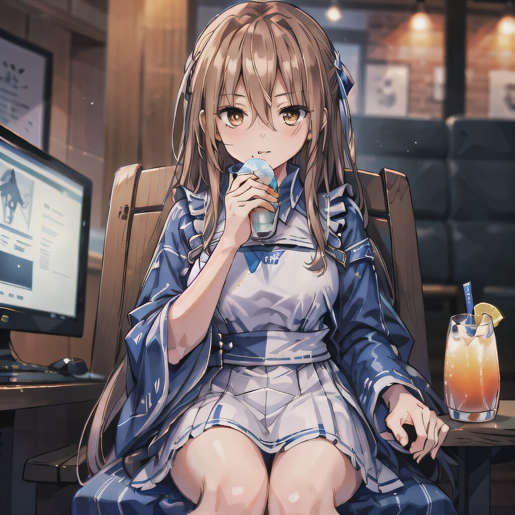 金髪ロングで漫画喫茶の少女５