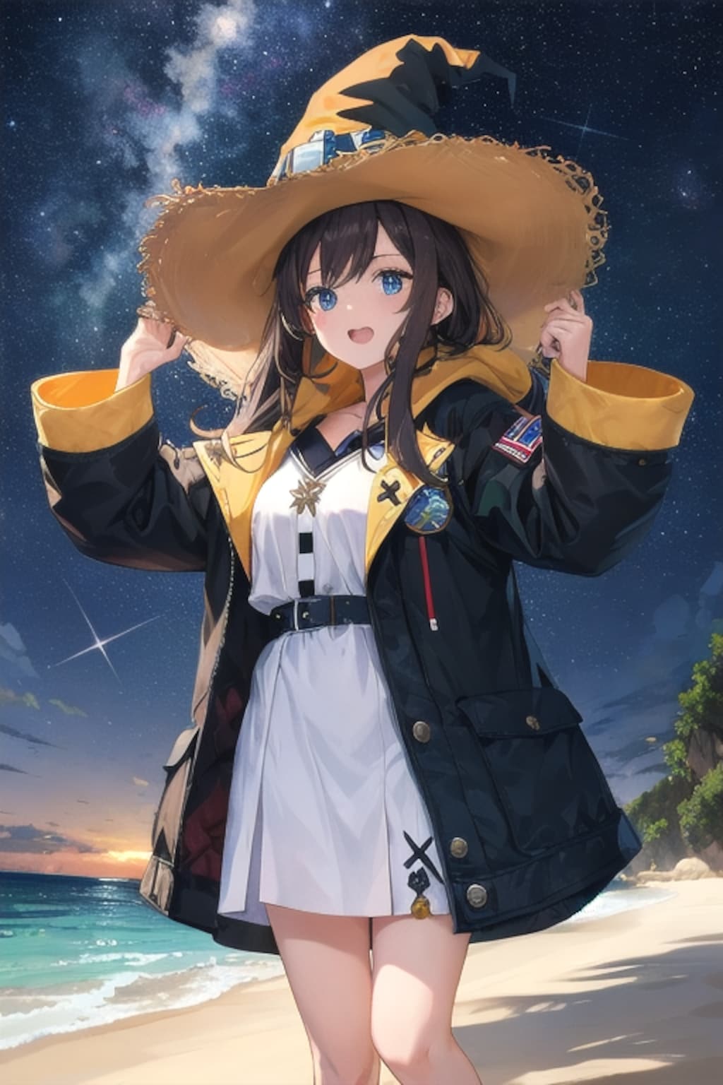 砂浜の魔女と星空