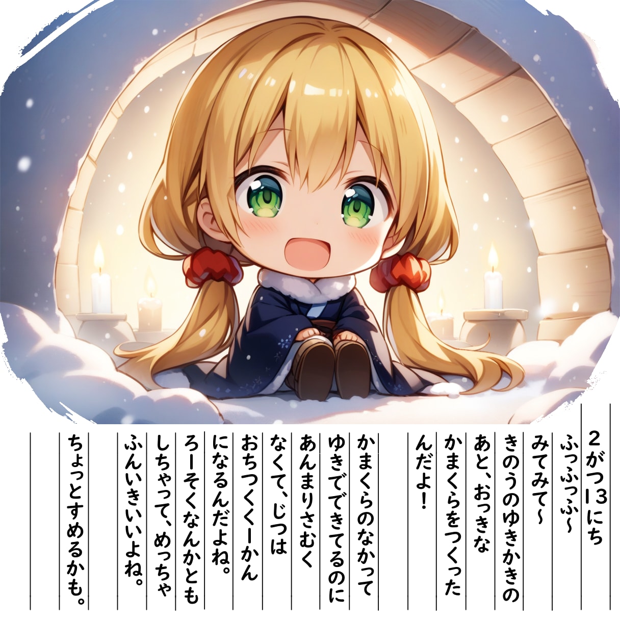 【絵日記】かまくらつくったよ | の人気AIイラスト・グラビア