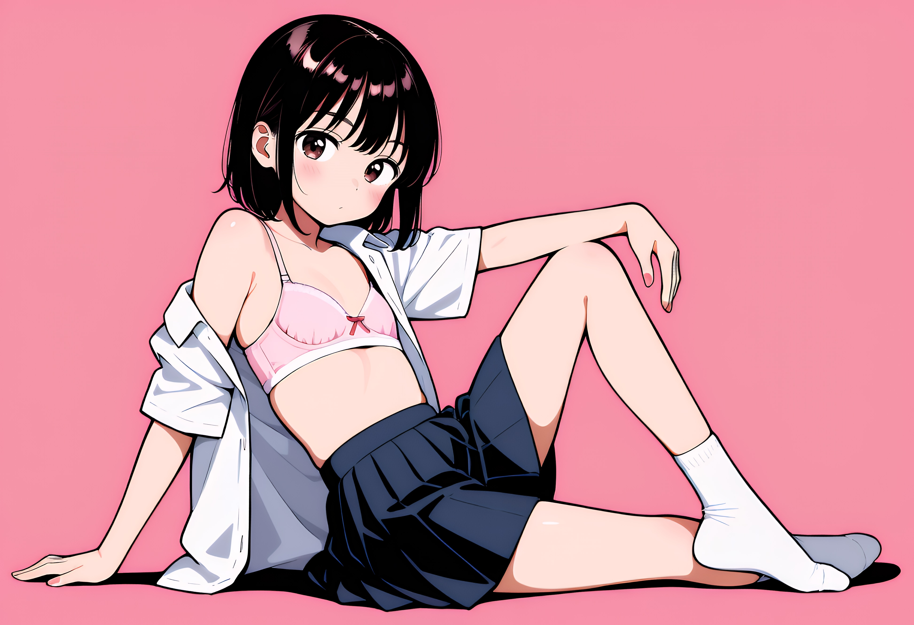 ピンクの平たい娘