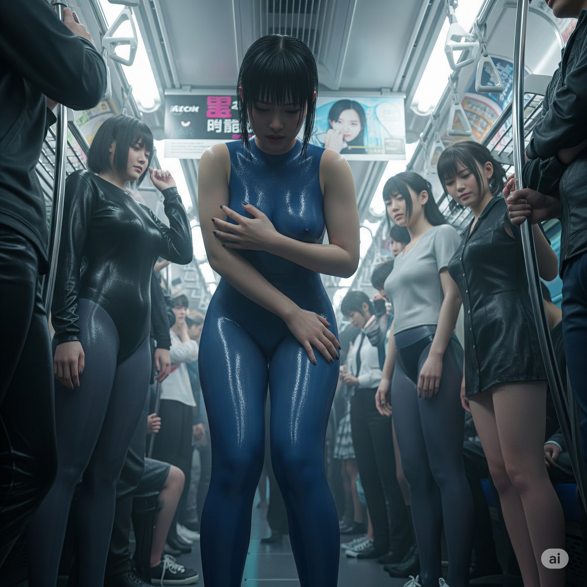 近未来世界でも透けるのは恥ずかしい