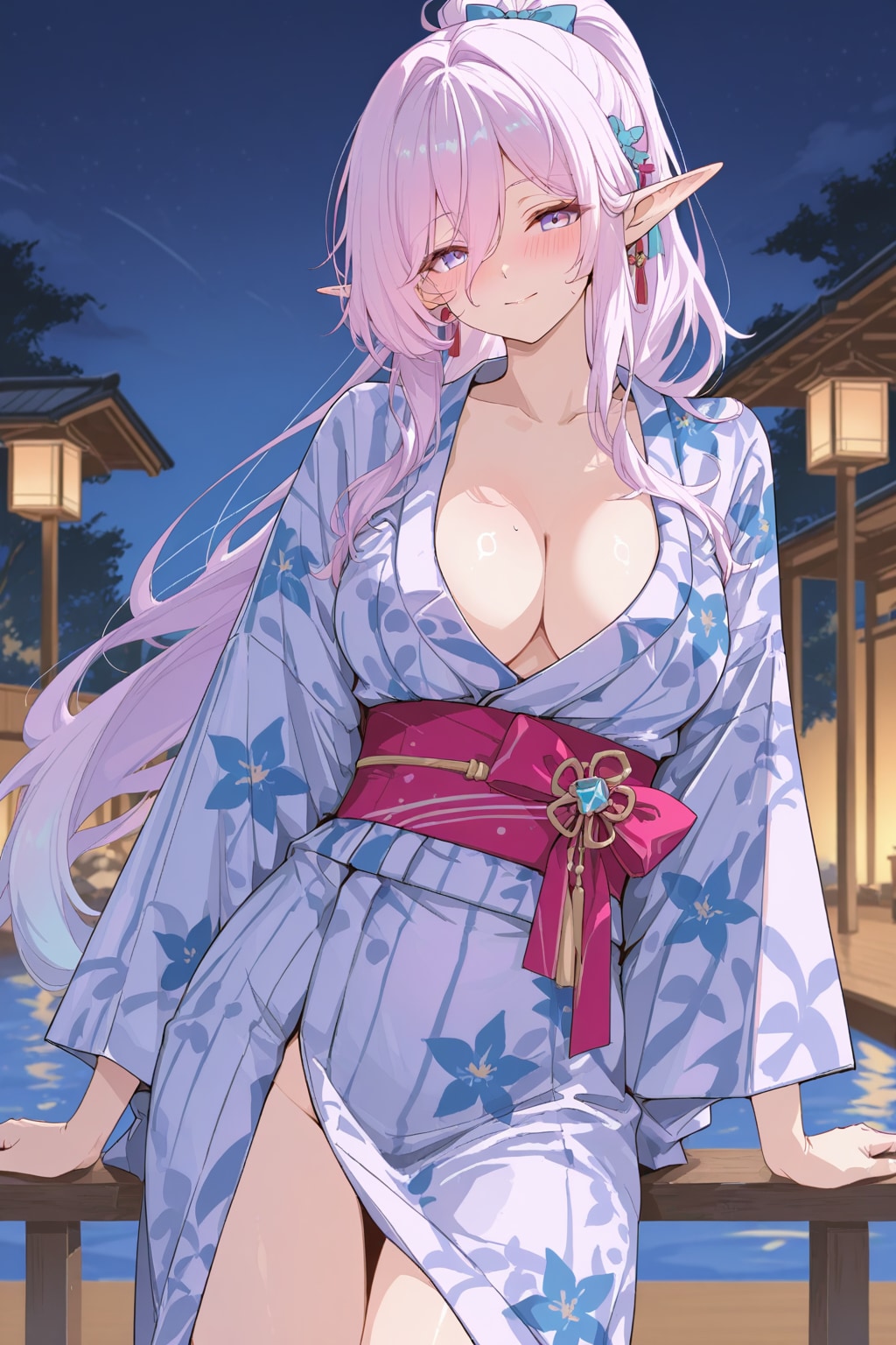 浴衣姿のエルフ