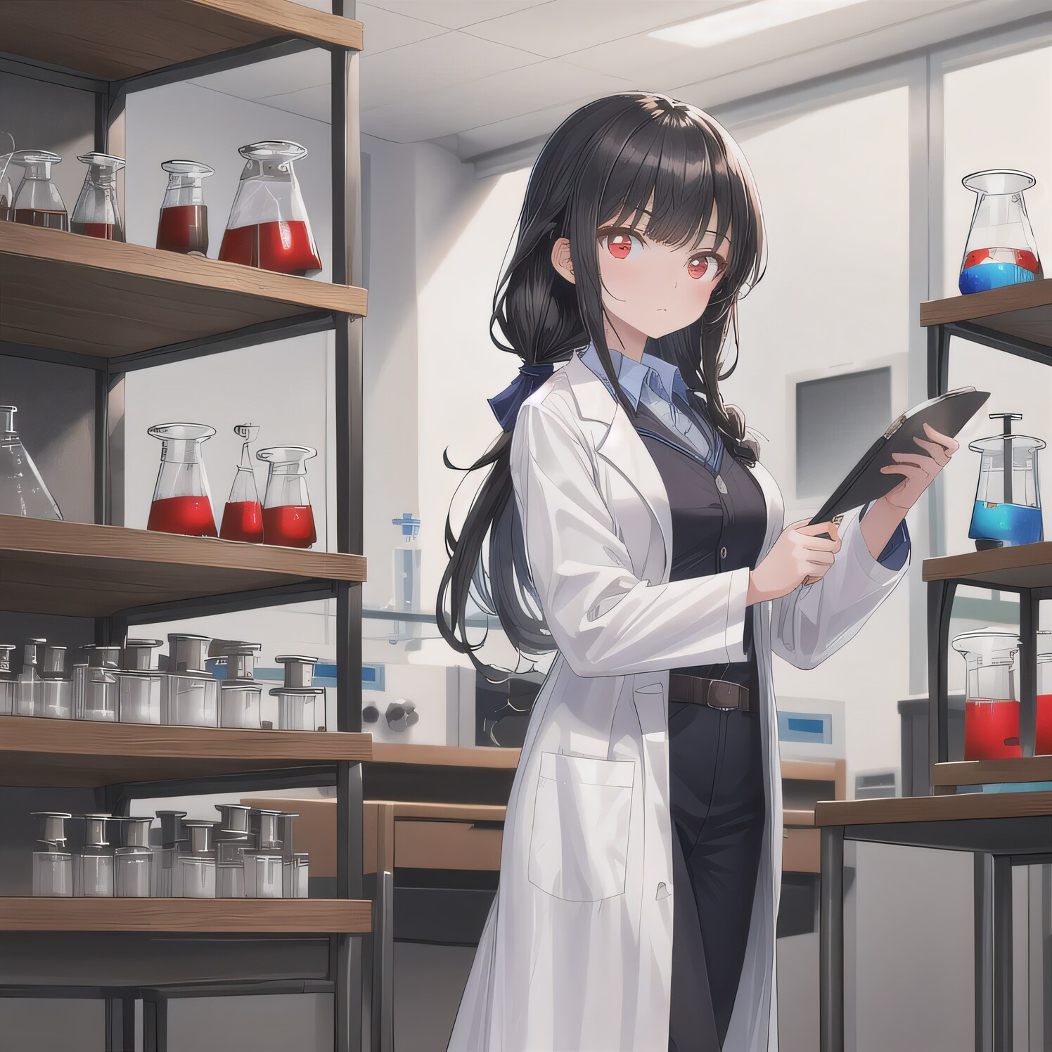 黒髪ロングで白衣の少女９ | の人気AIイラスト・グラビア