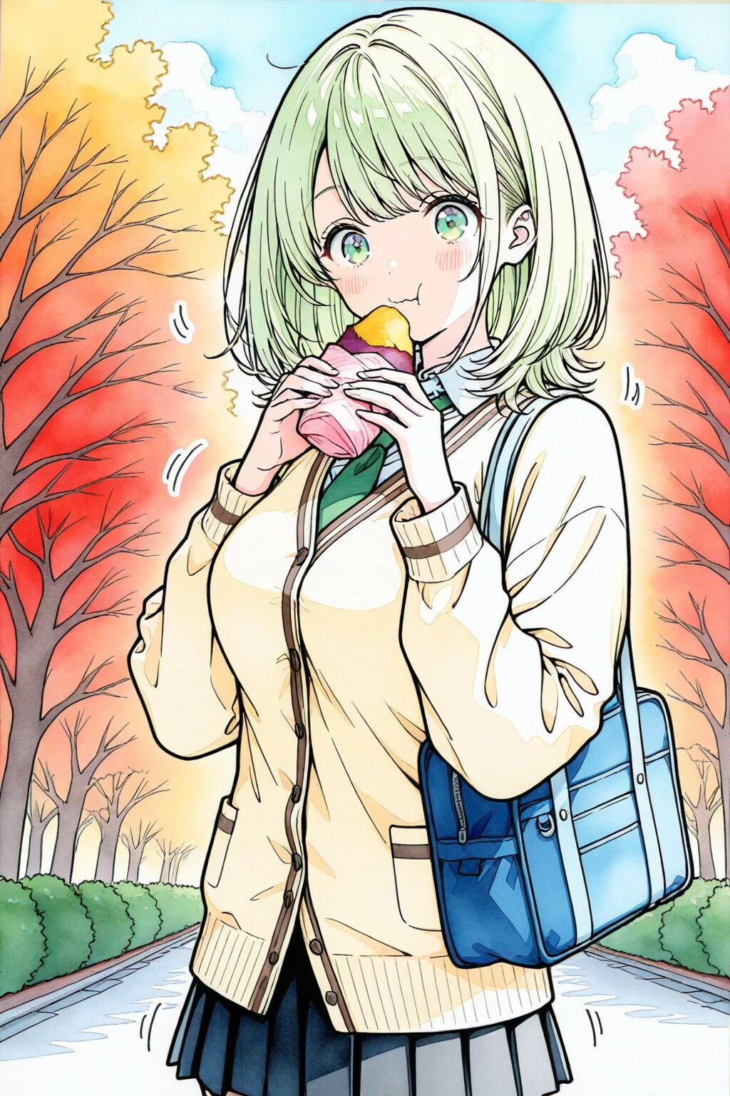 焼き芋食べる