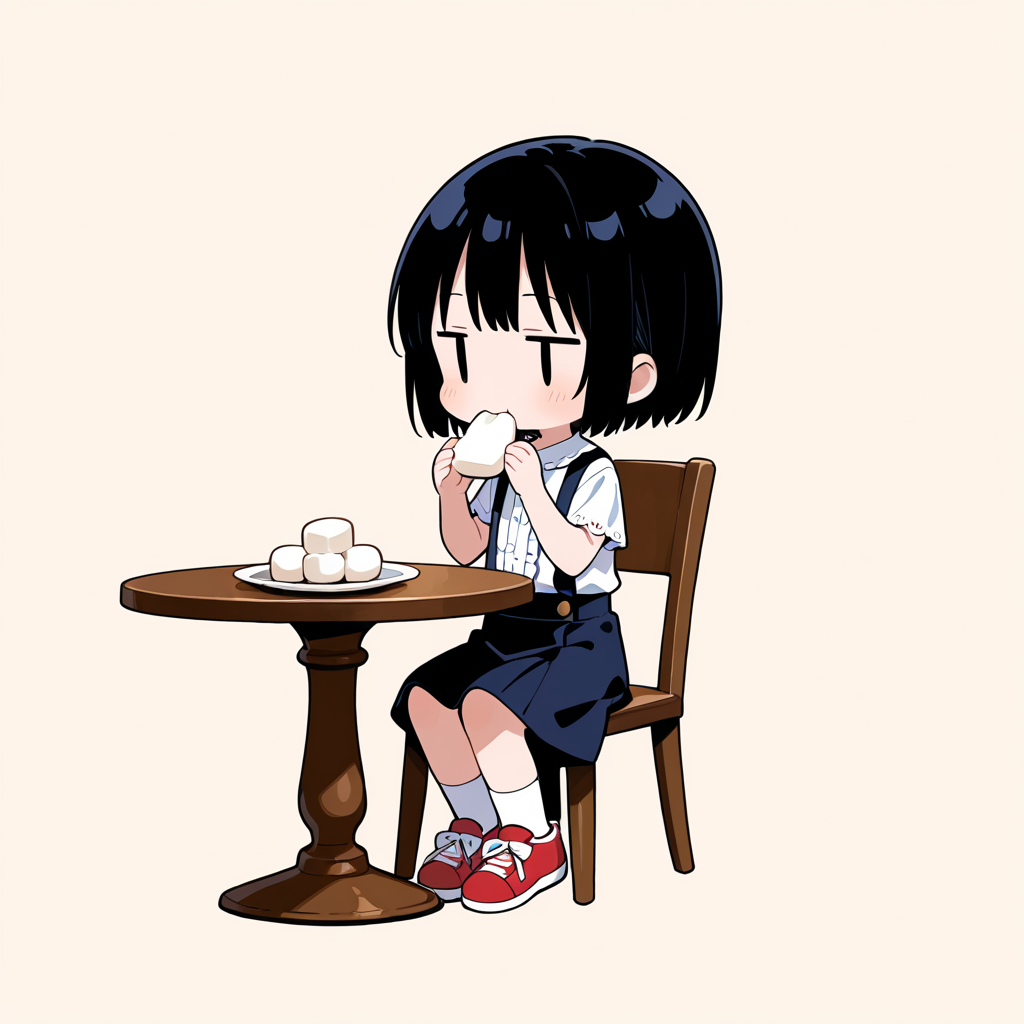 マシュマロを食べる