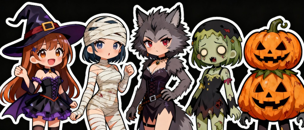 ハロウィンに気合い入れすぎた人のシール