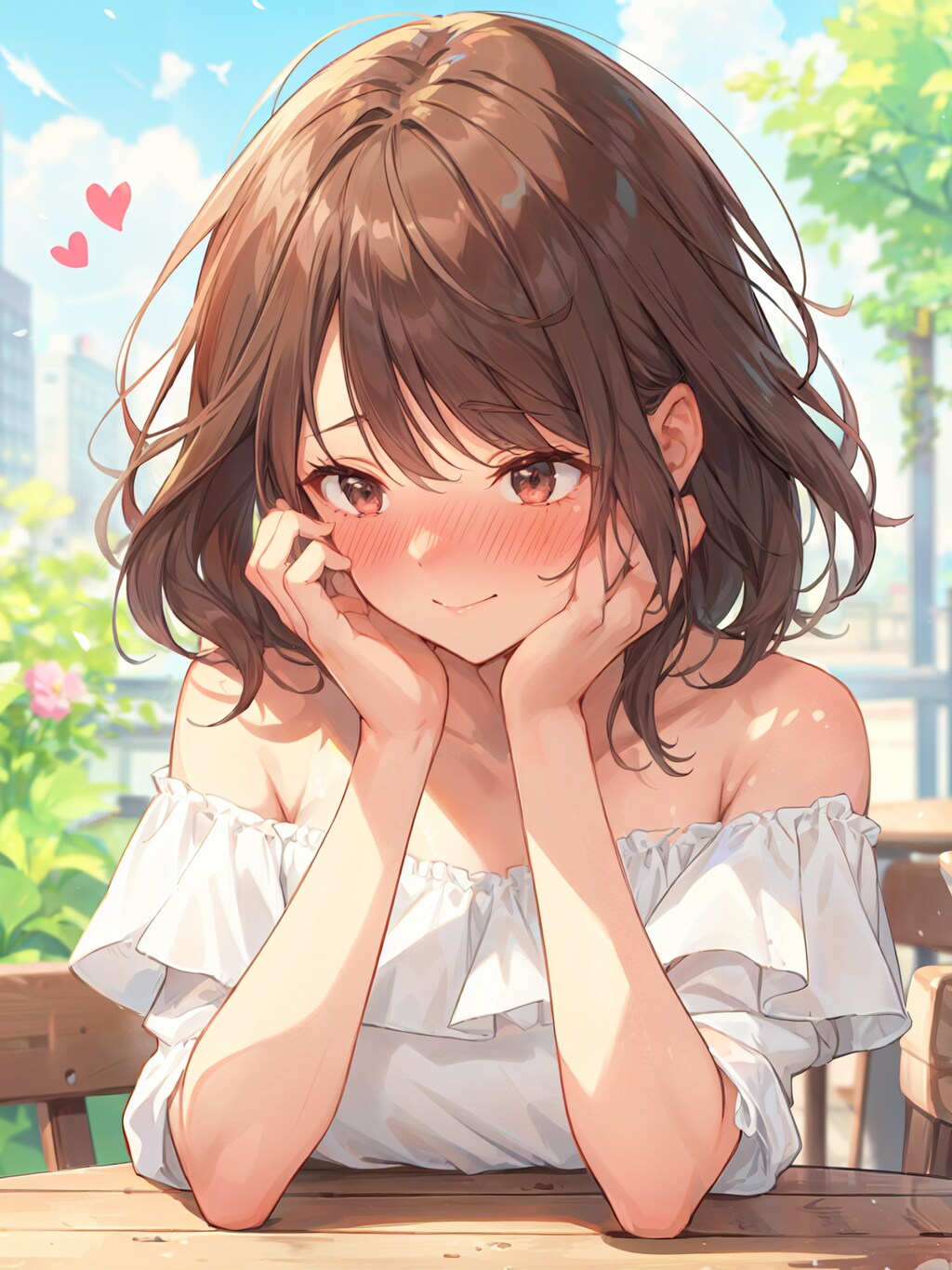 デートで照れる彼女